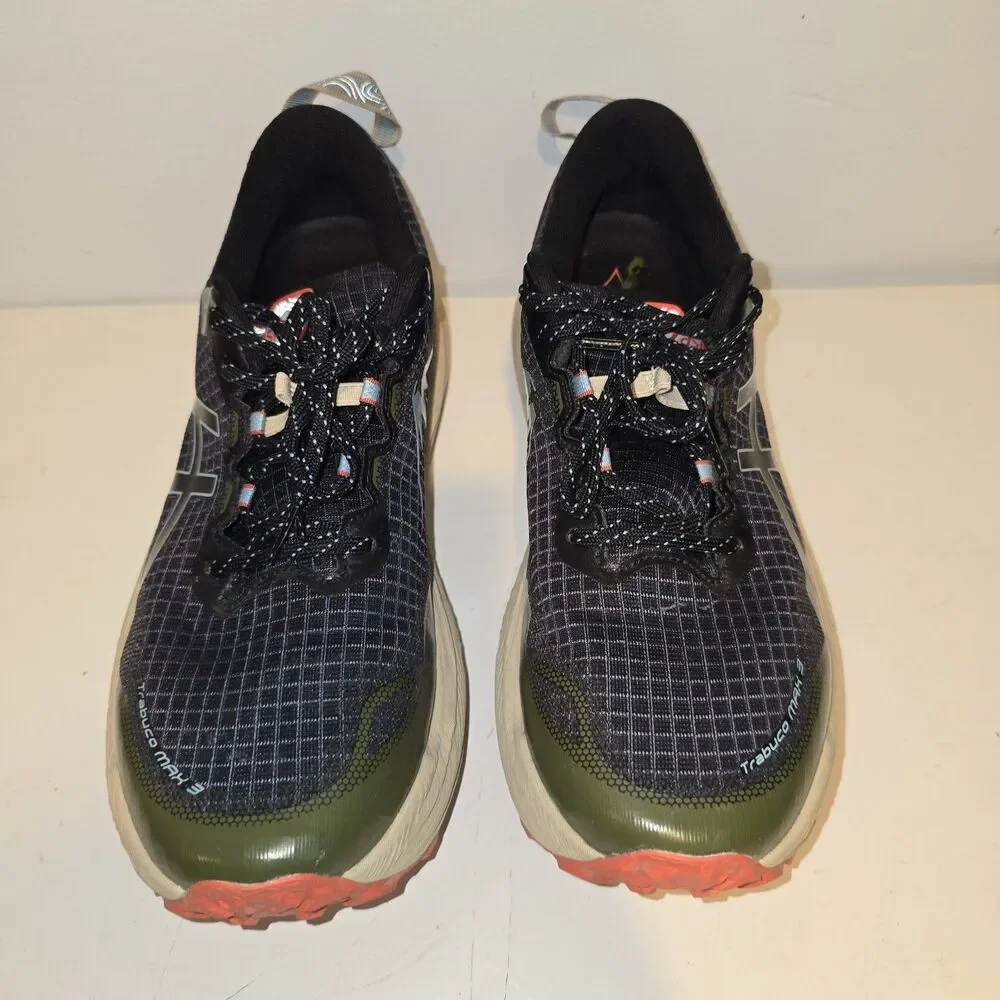 ASICS Trabuco Max 3 Black/green Running Shoe Men's 12